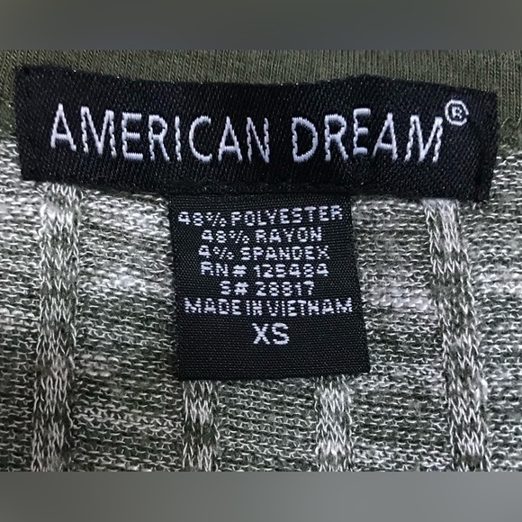 American Dream Olive Heather Curved Split Hem Tunic Shirt Size XSmall Juniors - Picture 6 of 6